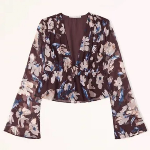Abercrombie Plunge Cropped Blouse - Picture 1 of 3